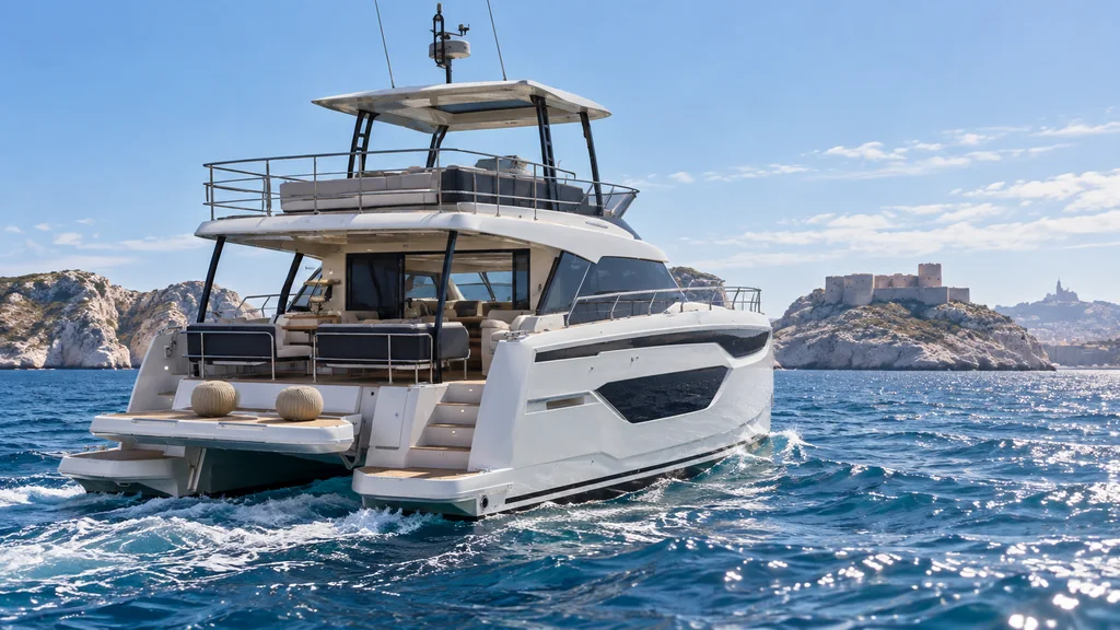 Prestige M48 model profile for Marseille charter planning