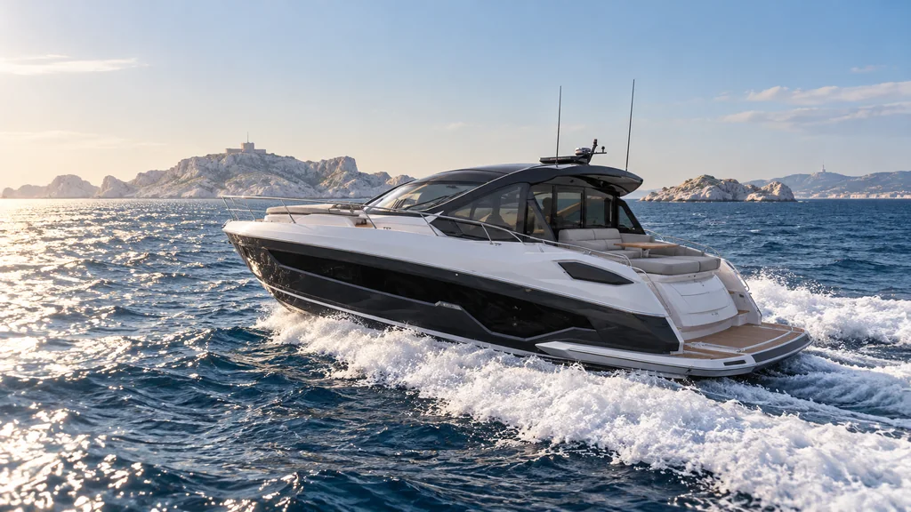 Sunseeker Predator 55 model study for Marseille charter planning